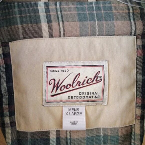 Vintage Woolrich Chore Barn Jacket Plaid Lined Men's Sz XL Tan Suede Collar 90s - Picture 2 of 13